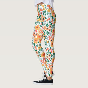 Colourful Garden Bouquet Pattern Leggings