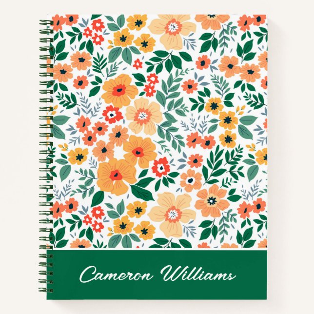 Colourful Garden Bouquet Pattern Notebook (Front)