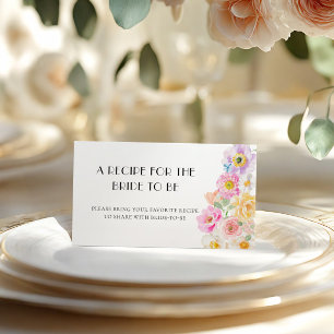 Colourful Garden Bridal Shower Share A Recipe Enclosure Card