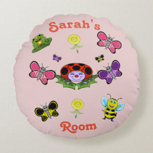 Colourful Garden Custom Round Throw Pillow