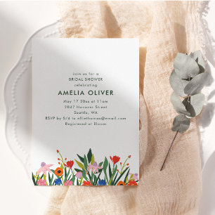Colourful Garden Floral Spring Bridal Shower Invitation