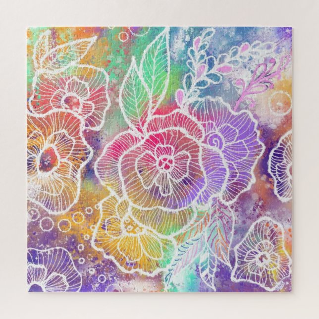 Colourful Garden Flowers Art Puzzle (Vertical)