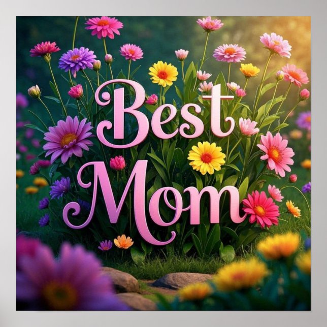 Colourful Garden Flowers For Mother's Day Poster (Front)