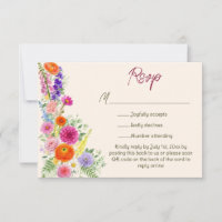 Colourful Garden Flowers Wedding Website QR Code