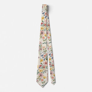 Colourful Garden Flowers Wildflower Spring Meadow Tie