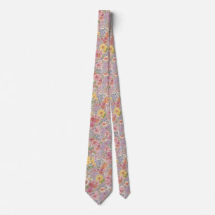 Colourful Garden Flowers Wildflower Spring Meadow Tie