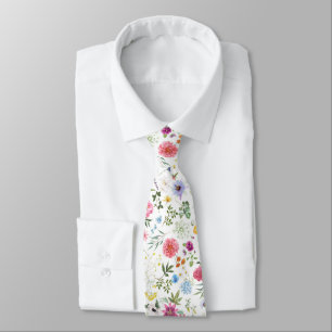 Colourful Garden Flowers Wildflower Spring Meadow Tie