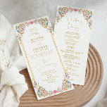 Colourful Garden Flowers Wildflower Wedding Progra<br><div class="desc">Colourful wildflower wedding program</div>