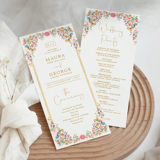 Colourful Garden Flowers Wildflower Wedding Progra (Creator Uploaded)