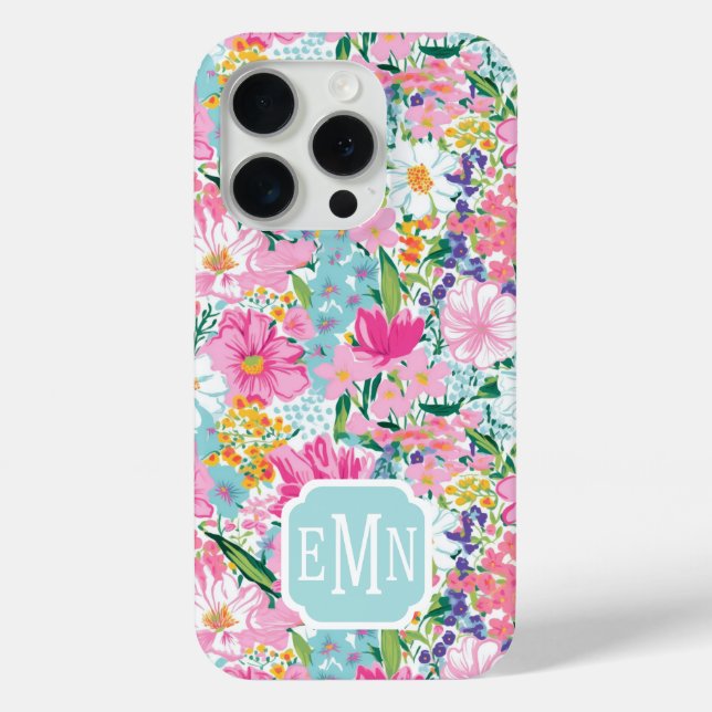Colourful Garden Monogrammed Case-Mate iPhone Case (Back)