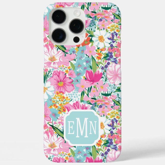Colourful Garden Monogrammed Case-Mate iPhone Case (Back)