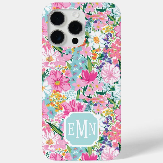 Colourful Garden Monogrammed Case-Mate iPhone Case (Back)