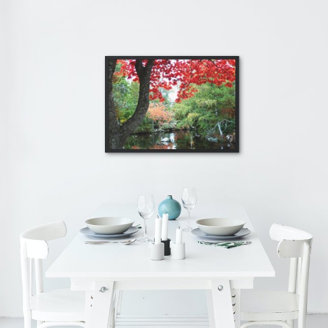 Colourful Garden Pond Seasonal Landscape Poster (In Situ)