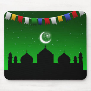 Colourful Garland with Mosque Mouse Pad