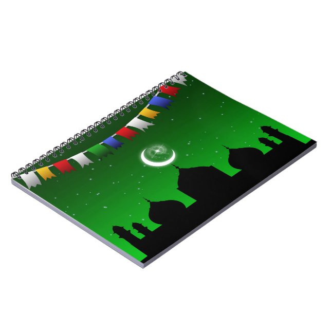 Colourful Garland with Mosque Spiral Notebook (Left Side)