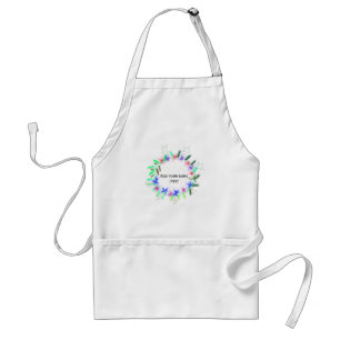 colourful garland wreath Christmas waadd name text Standard Apron