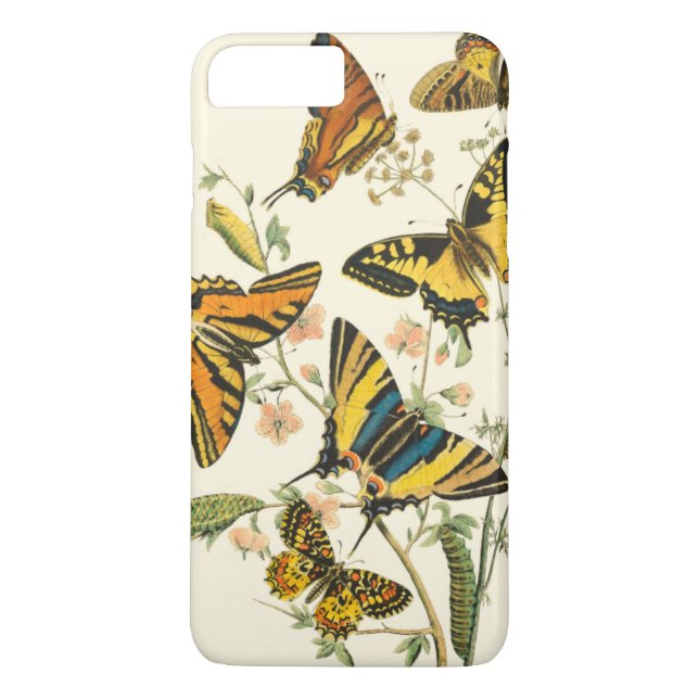 Colourful Gathering of Butterflies and Caterpillar Case-Mate iPhone Case (Back)
