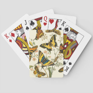 Colourful Gathering of Butterflies and Playing Cards