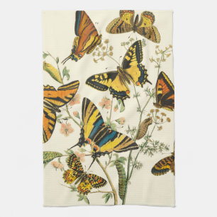Colourful Gathering of Butterflies and Tea Towel