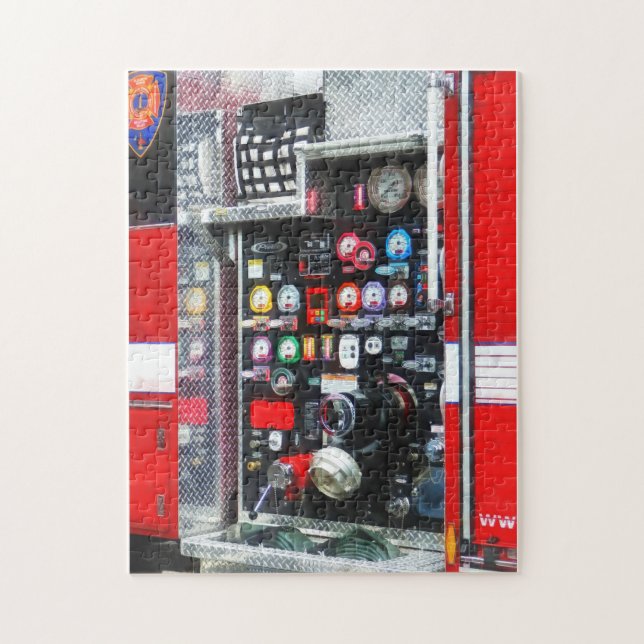Colourful Gauges on Fire Truck Jigsaw Puzzle (Vertical)