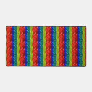 Colourful Gay LGBT Rainbow Flag Design Desk Mat