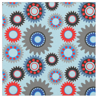Colourful Gear Pattern Fabric