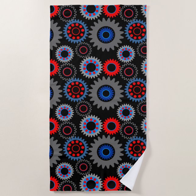 Colourful Gears Beach Towel (Front)