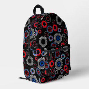 Colourful Gears Printed Backpack