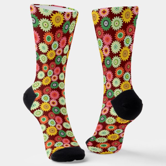 Colourful Gears Socks (Angled)