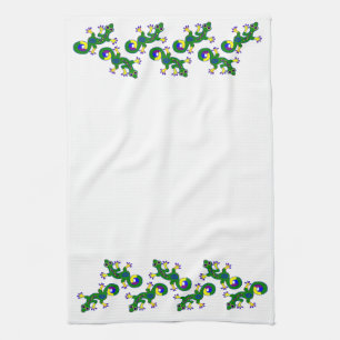 Colourful Gecko Lizards Tea Towel
