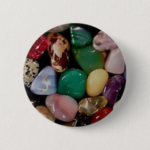 Colourful Gem Stones 6 Cm Round Badge