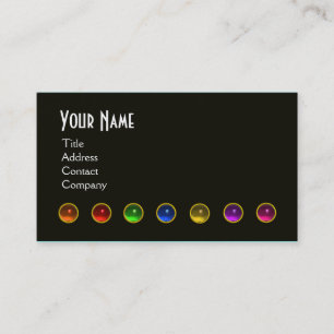 COLOURFUL GEM STONES BLACK WHITE RED MONOGRAM, BUSINESS CARD