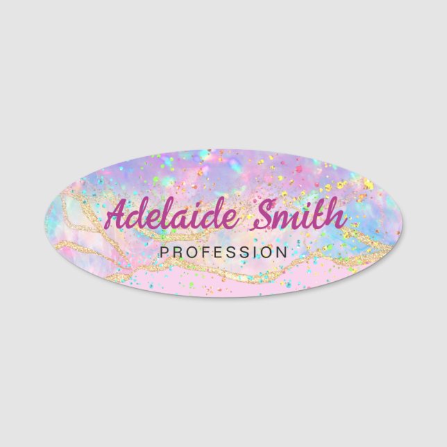 colourful gemstone name tag (Front)
