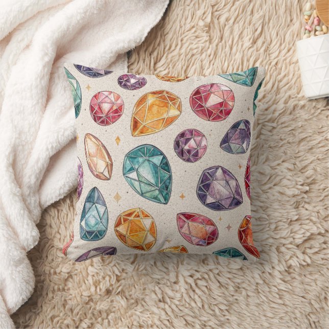 Colourful Gemstone Pattern (1) Cushion (Blanket)