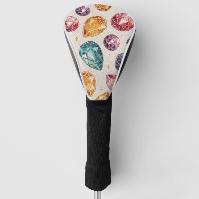 Colourful Gemstone Pattern (1) Golf Head Cover (Front)