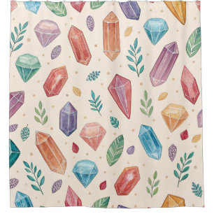 Colourful Gemstone Pattern (2) Shower Curtain