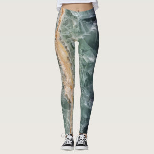 Colourful Gemstone Striped Fluorite Photo Gem Leggings