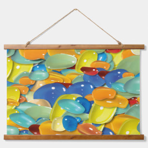 Colourful gemstones hanging tapestry