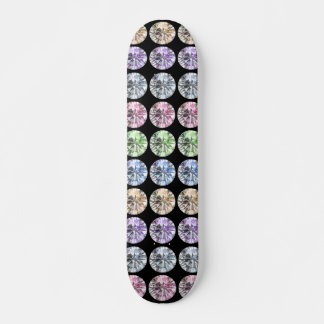 Colourful gemstones skateboard