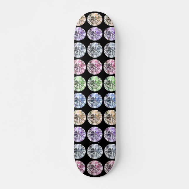 Colourful gemstones skateboard (Front)