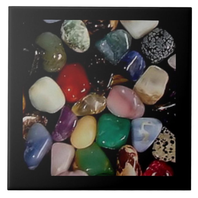 Colourful Gemstones  Tile (Front)