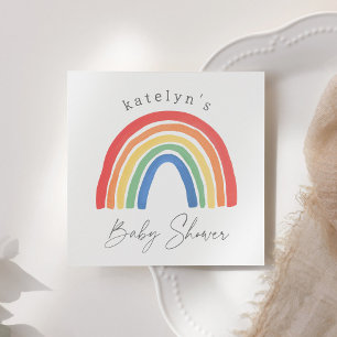 Colourful Gender Neutral Boho Rainbow Baby Shower Napkin