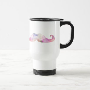 Colourful gentelman moustaches hipsters travel mug