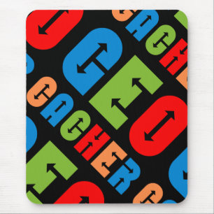 Colourful Geocacher Arrows Mouse Pad