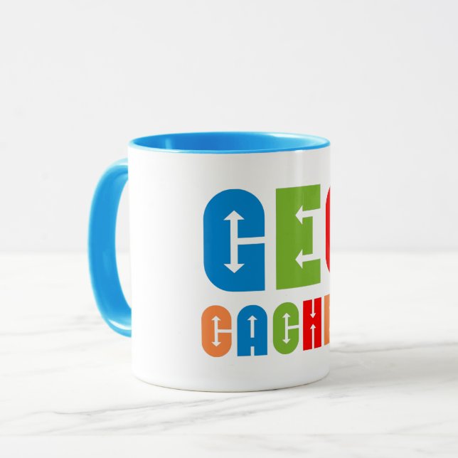 Colourful Geocacher Arrows Mug (Front Left)