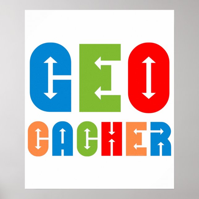 Colourful Geocacher Arrows Poster (Front)