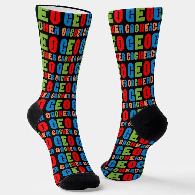 Colourful Geocacher Arrows Socks (Angled)