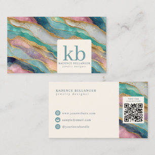 Colourful Geode Pattern Jewellery Designer Business Card