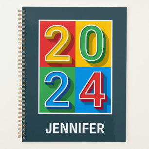 Colourful geometric 2024 design planner
