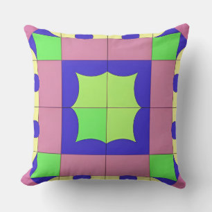 Colourful Geometric Abstract Art Cushion